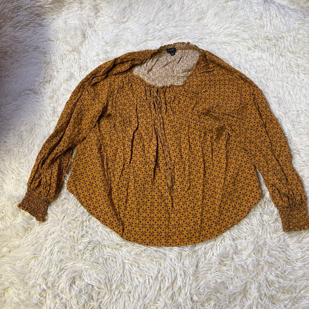MAX Edition Mock neck peasant long sleeve large boho L